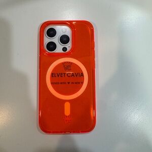 Velvet Caviar See Through / Neon Orange iPhone 15 Pro Case